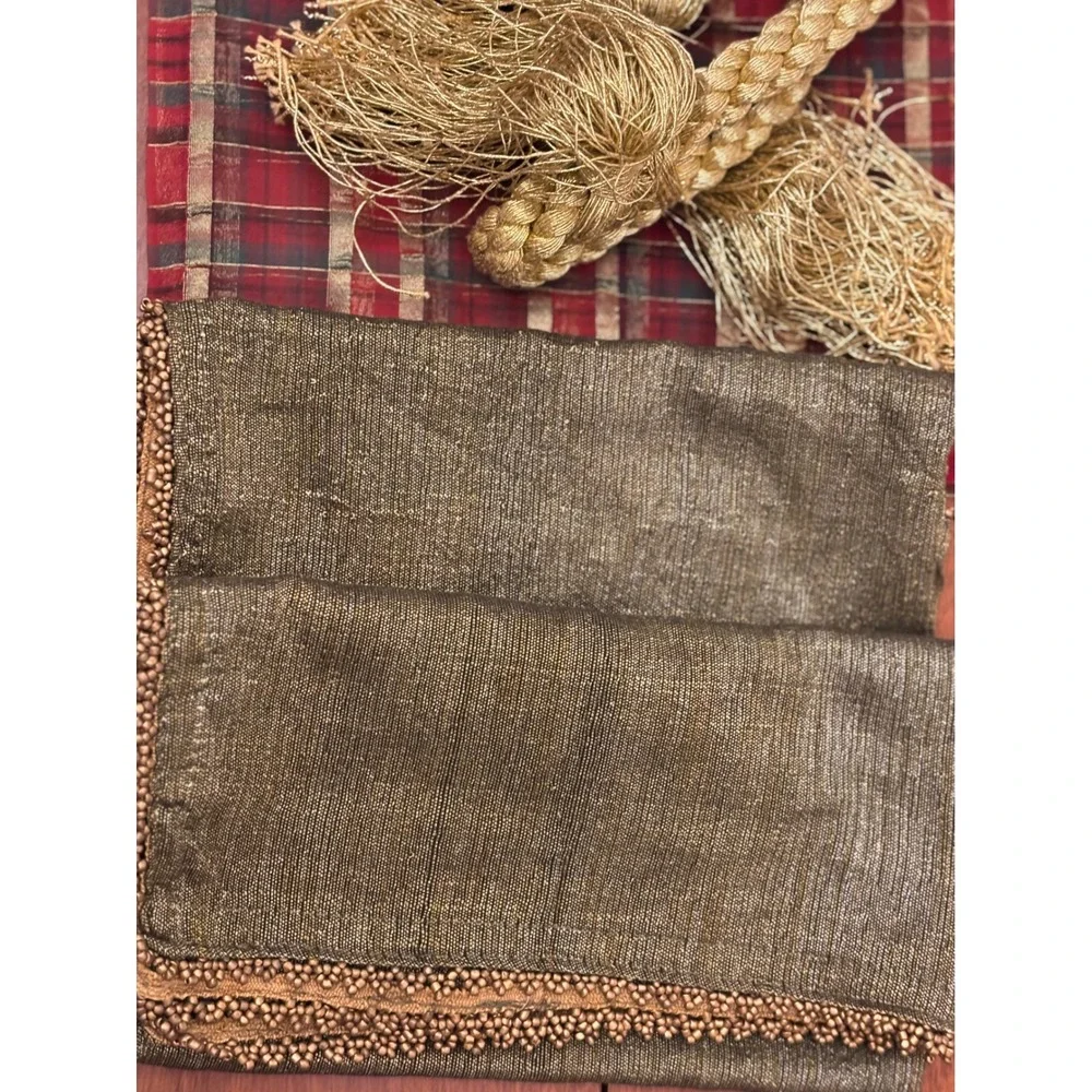 Pier 1 Imports Set of 2 Decorative Orbs, golden rope Tassel, 4 beaded napkins ++